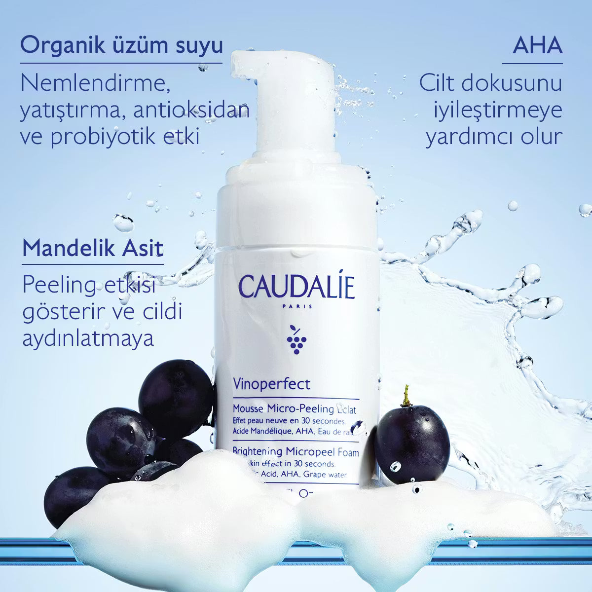 Vinoperfect Işıltı Verici Mikro Peeling Temizleme Köpüğü - 50mL