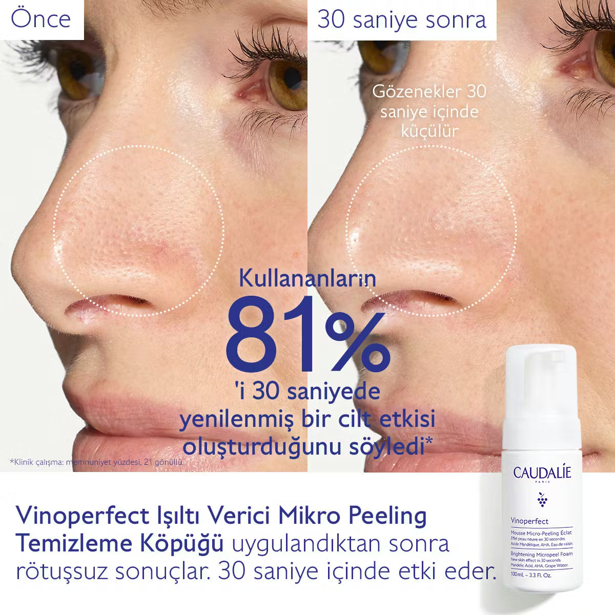 Vinoperfect Işıltı Verici Mikro Peeling Temizleme Köpüğü - 50mL