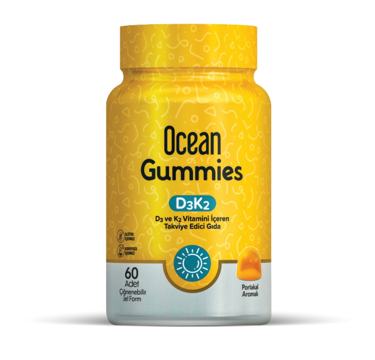Orzax Ocean Gummies D3K2 Çiğnenebilir Jel Form Takviye Edici Gıda 60 Adet