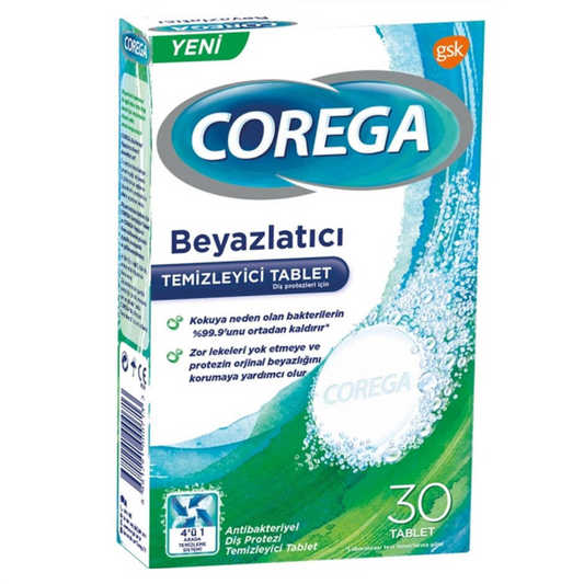 Corega Diş Protezi Beyazlatıcı Temizleyici 30 Tablet