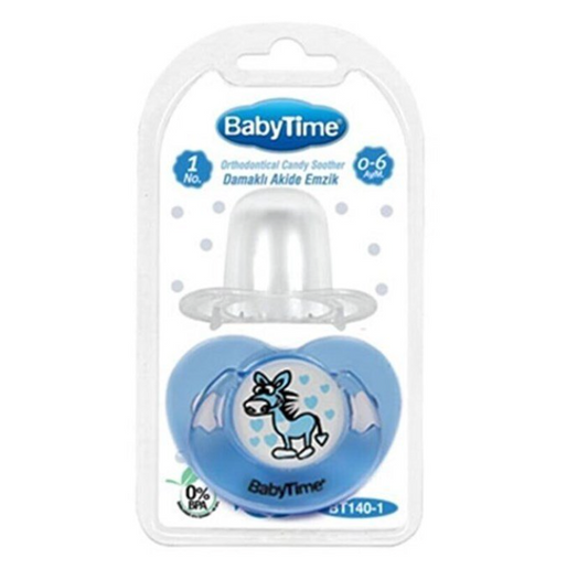 BabyTime Silikon Damaklı Koruyucu Kapaklı Akide Gövdeli Emzik 0-6 Ay