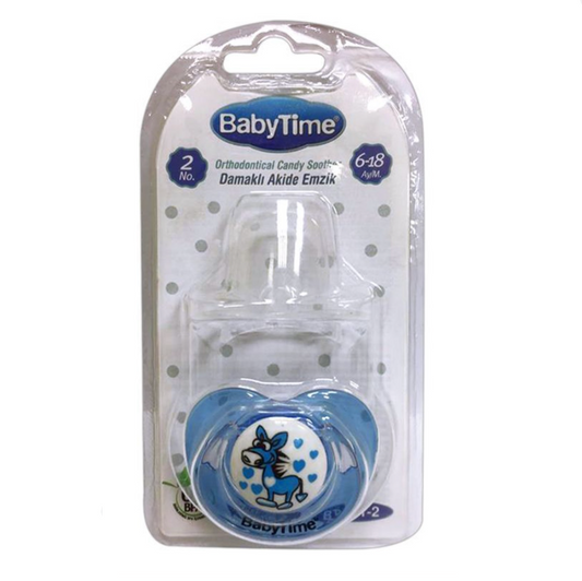 Babytime BT141-2 Silikon Damaklı Akide Gövdeli Emzik 6-18 Ay
