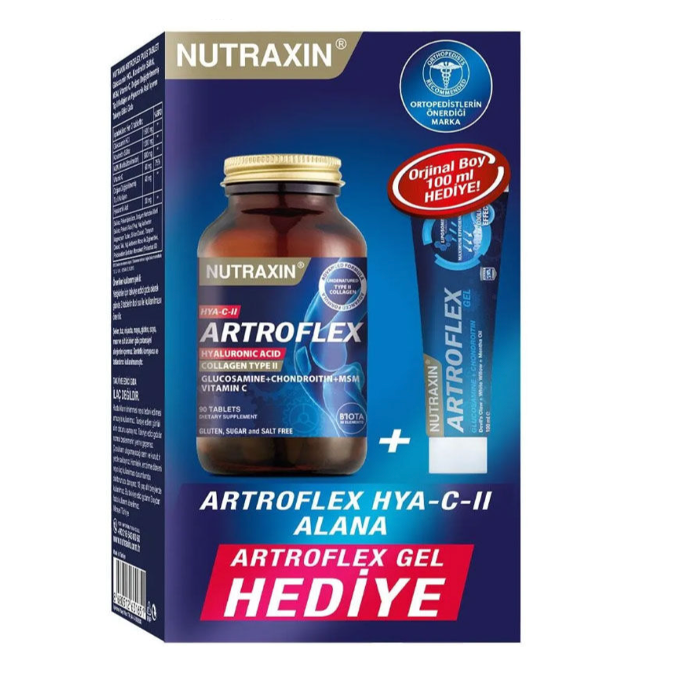 Nutraxin Artroflex HYA-C-II 90 Tablet + Extra Gel HEDİYE