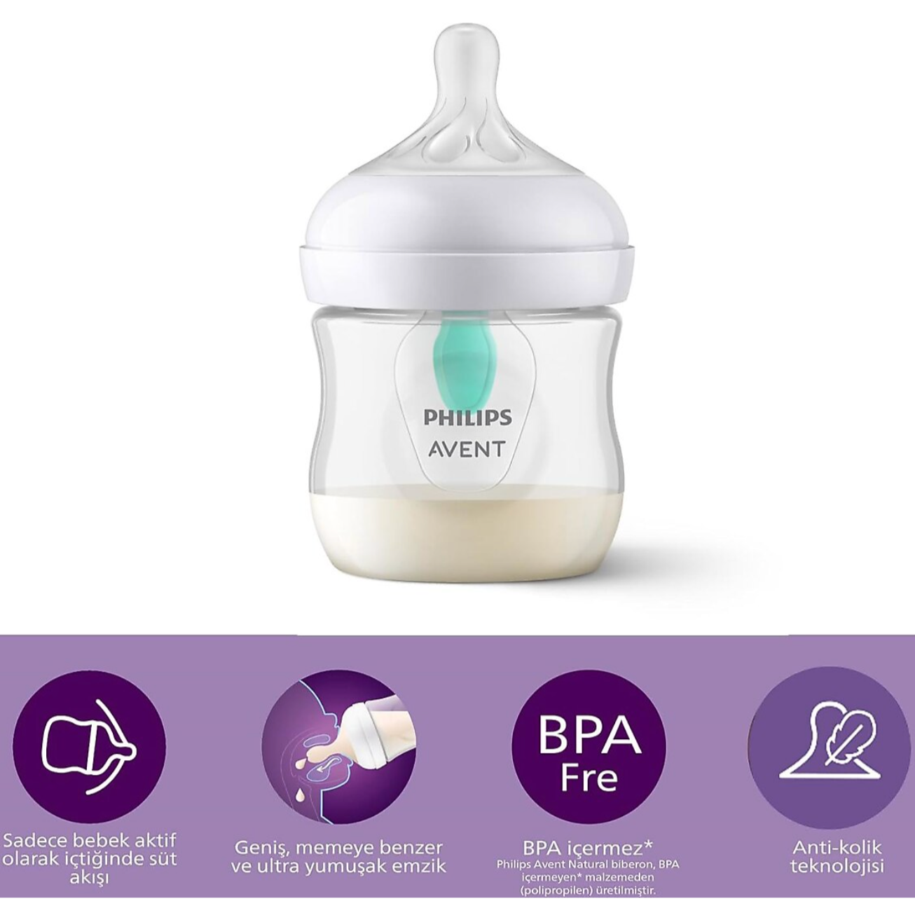 Philips Avent SCY670/01 Natural Response Airfree Valfli Biberon 125 ml