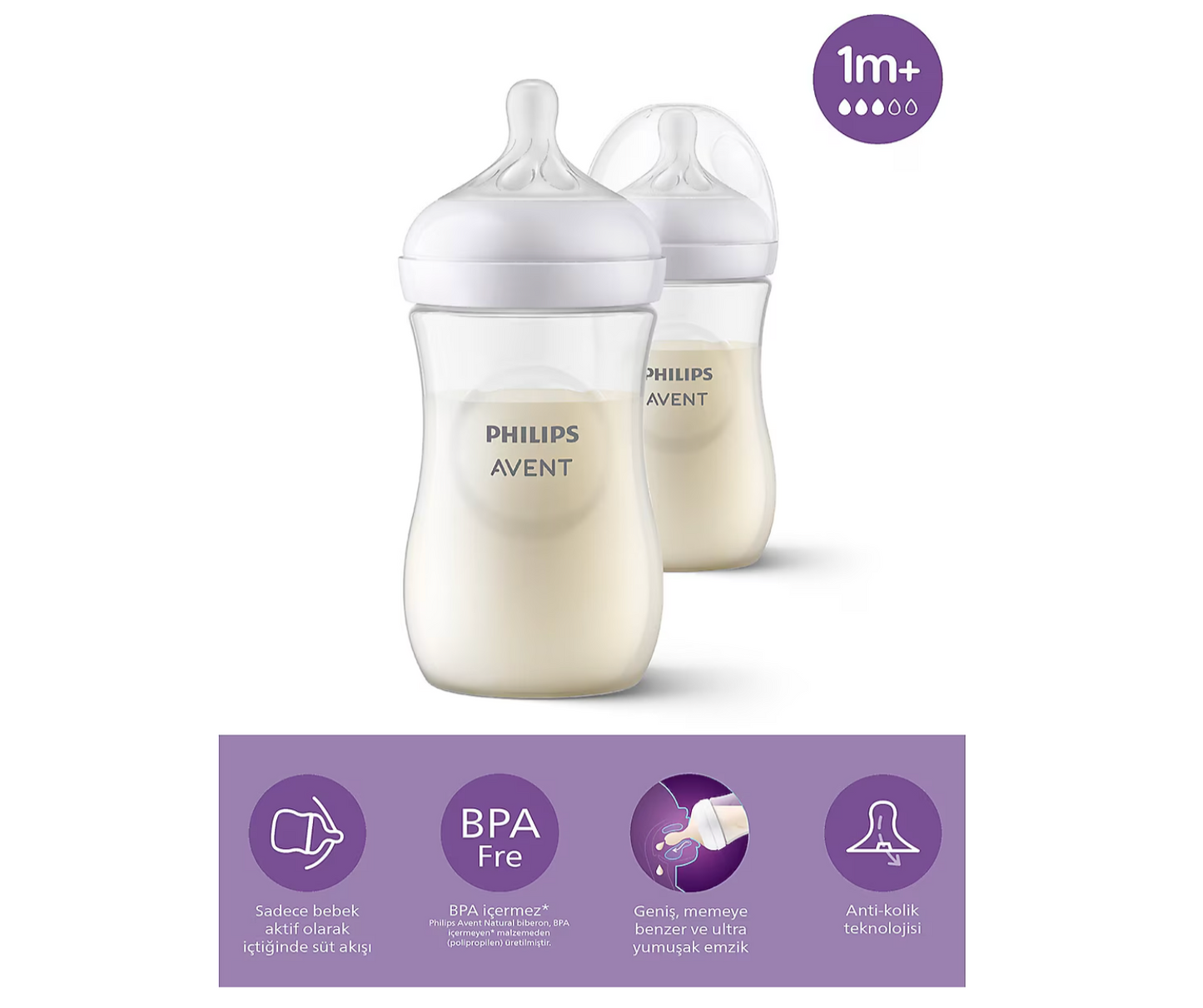 Philips Avent SCY903/02 Natural Response PP 260 ml 2'li Biberon