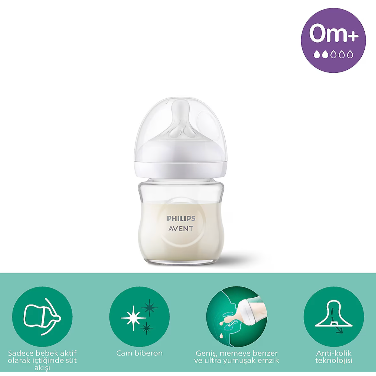 Philips Avent SCY930/01 Natural Response 120 ml Cam Biberon